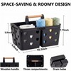 Black Portable Shower Caddy, Plastic Basket Organizer with Wooden Handle