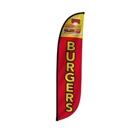 LookOurWay Burgers Feather Flag, 12-Feet
