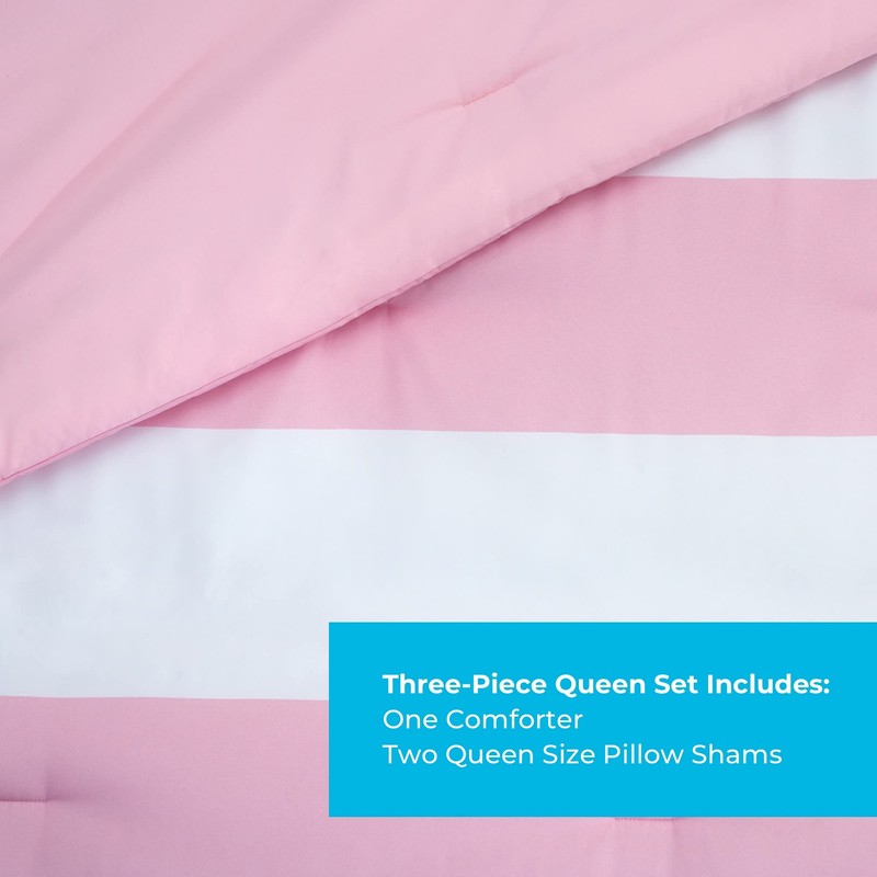 LINENSPA All Season Hypoallergenic Down Alternative Microfiber Comforter, Oversized Queen,