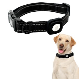 Lionheart glory Airtag Dog Collar Reflective Dog Collars with Airtag Hloder Female Male Black Collar Dog Adjustable Durable Soft Classic Collar for Small Dogs Pet Gift Puppy