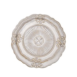 Sungmor Embossed Stoneware Fine Dining Dinnerware, Vintage Transmutation Glaze Porcelain Dinner Plate Set of 2 (8.5 Inch & 10.5 Inch), Sophisticated Ceramic Serving Platters for Maincourse, Pasta Dish