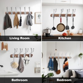 BRCRXW - Ganchos de pared para colgar, paquete de 25 ganchos de metal resistentes para sala, baño, cocina, recámara para toallas, sombrero, llave, clóset, bolsa (plateada)