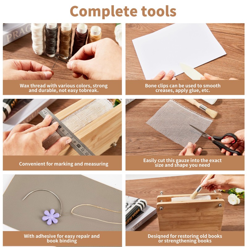 pamctry 50 Pcs Book Binding Kits for Beginners - Complete