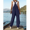 ZESICA Women's Sleeveless Overalls Jumpsuit Casual Loose Adjustable Straps Bib