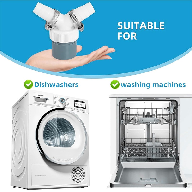 Dishwasher and Washing Machine Drain Adapter Double Connection Y with