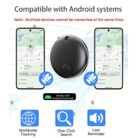 Air Tracker Tag IP67 Waterproof Bluetooth Tracker, Keychain Finder, Item Locator for Bags,Backpacks,Luggage,Wallets (Android Only Black-1)