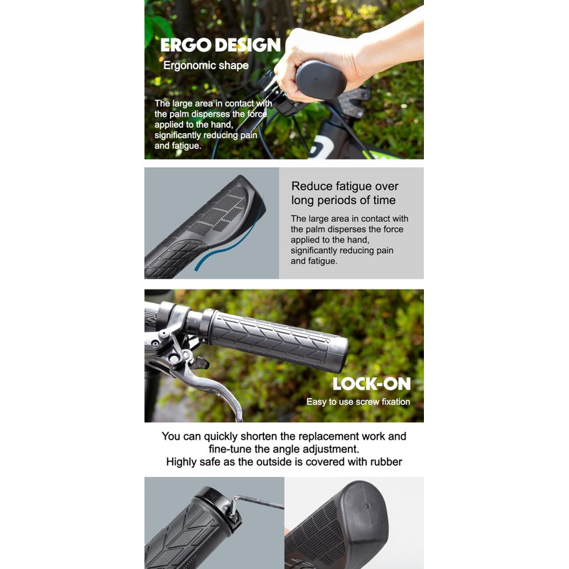 GORIX Bike Ergo Grips Bar End Lenker [135mm 100mm] (GXQ