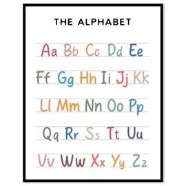 Rainbow Alphabet Print - Playroom Wall Decor, Educational Homeschool Classroom Decor, Boho Kids Pastel Print, 11x14 Unframed, Back to School Gift