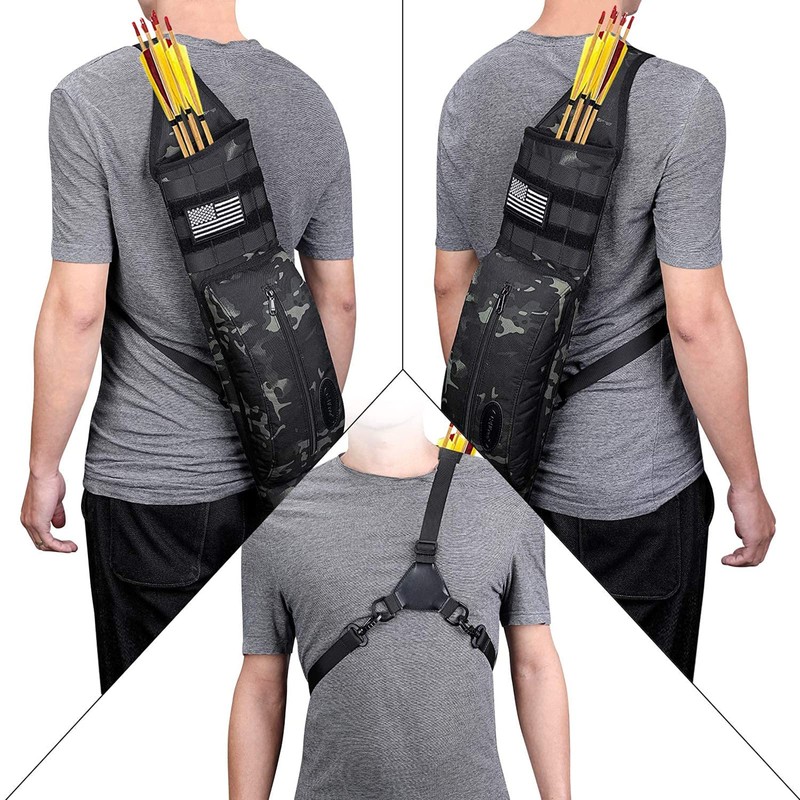 G4Free Archery Deluxe Canvas Back Arrow Quiver Hunting Target Arrow