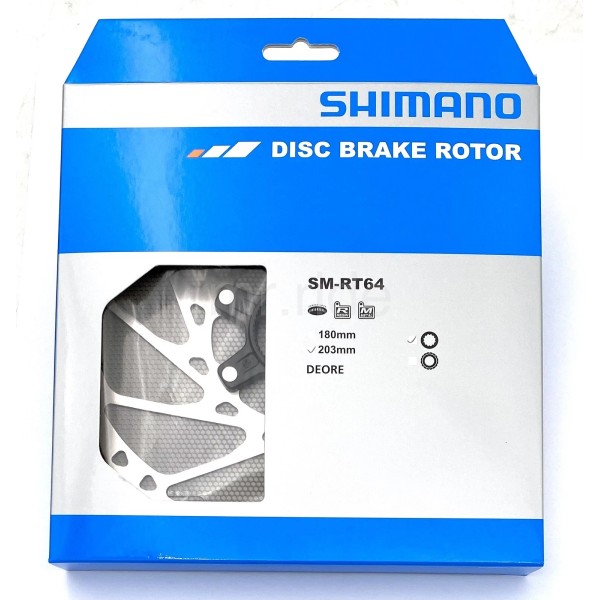 Shimano Deore MTB Disc Brake Rotor SM-RT64 203mm Center Lock,w/Internal