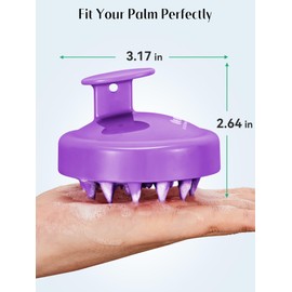 HEETA Scalp Massager Hair Growth 2-Pack, Soft Silicone Scalp Scrubber Shampoo Brush for Exfoliation Dandruff Removal Head Massage Stress Relax, Wet & Dry Use for Women Men Thick Thin Curly Hair Care