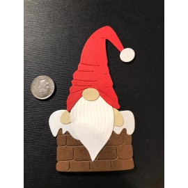HANDMADE Die Cut 1 Chimney Gnome  Scrapbook / Card Embellishment