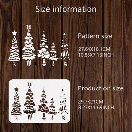 NBEADS Simple Christmas Tree Painting Stencil, 11.7x8.3 Inch Reusable DIY Art and Craft Stencils Hollow Out Drawing Painting Template for Painting on Wood Fabric Paper Walls Canvas Furniture