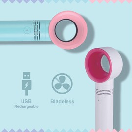 Lyon Lash Portable USB Rechargeable Bladeless Mini Fan/Air Conditioning Blower/Handheld Cooling Dryer, Essential Eyelash Extension Supplies, Dries Eyelash Extensions Glue/Adhesive Rapidly (White)