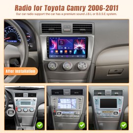 KuTaiTai Car Stereo for Toyota Camry (with J-B-L & Large Screen) 2006 2007 2008 2009 2010 2011 with Carplay Android Auto, 2+32GB 9" IPS Screen Car Radio for Toyota Camry 2006-2011 with GPS BT FM SWC