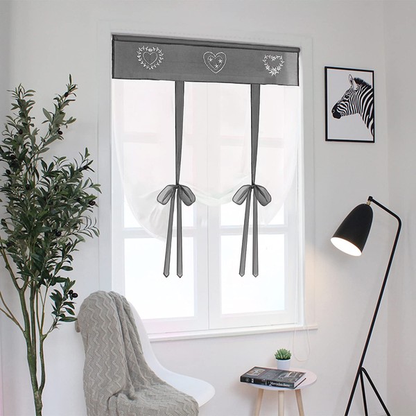 SIMPVALE 1 x Roman Blind Curtain - Embroidery Roman Blind