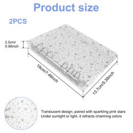 Dust & Water Protector, PP + PVCSleeves, Enduring Metal Ring Mechanism, Multiple Uses, Transparent Planner Cover Glitter Star Clear Cover for Journal Planners and Notebooks