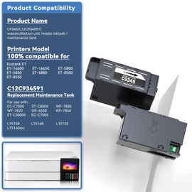 OFFICENTER C9345 Ink Maintenance Box for EcoTank ET-16600 ET-16650 WF-7840 ET-5850 ET-8550 WF-7310 WF-7820 ET-5880 ET-5800 ET-8500 EC-C7000 ST-C8000 ST-C8090 Printer