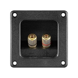 Speaker terminal,2 poles, 75,9x75,9mm with brass caps LK 02 QG 01