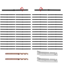 CKE 60 Pack Black T316 Stainless Steel Left&Right Handed Thread Swage Lag Screws for Wood Post 1/8" Black Cable Deck Railing Stair Railing Hardware Kit Swage Lag Screws Right&Left DIY Baluster, BCR35