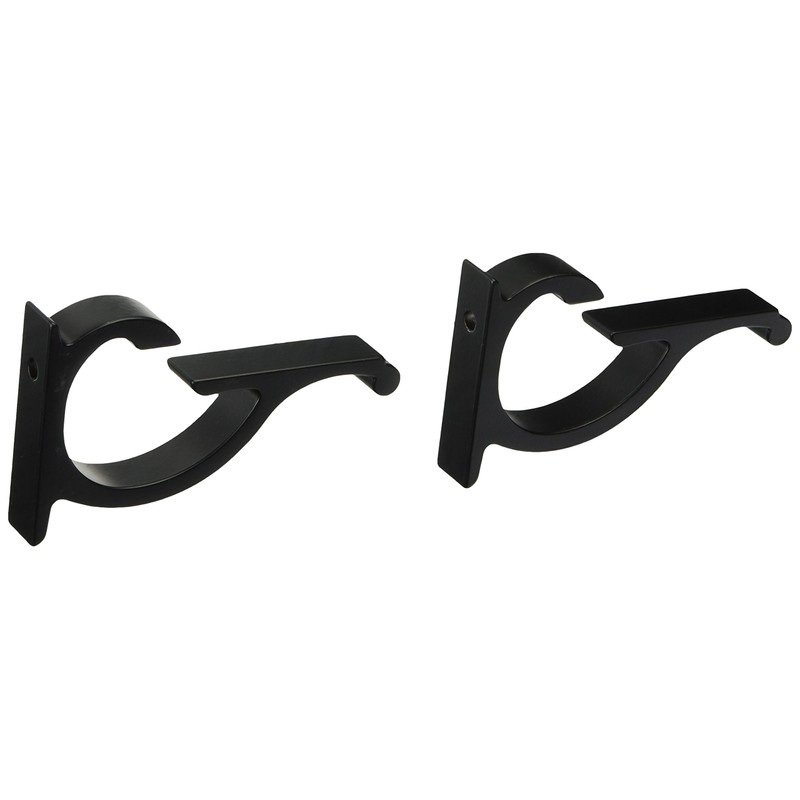 CRL Black Designer Aluminum Glass Shelf Bracket - 3/8"-1/2" Glass