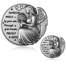 Weysat 2 Pcs Guardian Angel Visor Clips for Cars Sun Visor Clip Guardian Angels by Your Side Through Your Travels Protect and Guide Christian Car Accessories New Car Gifts for Driver Friend