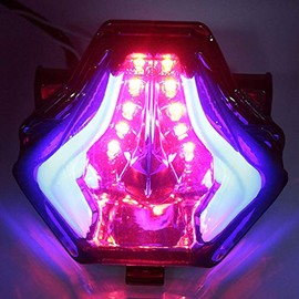 EBTOOLS 12V Motorcycle Integrated Brake Tail Light, Motorcycle LED Turn Signal Tail Light LED Tail Light for MT07 FZ07 YZFR3 YZFR25