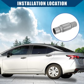 Hihaha Car Exhaust Flex Pipe/Inner for Car/Durable 2.25"x6"x10" / Silver Tone 1 Pcs
