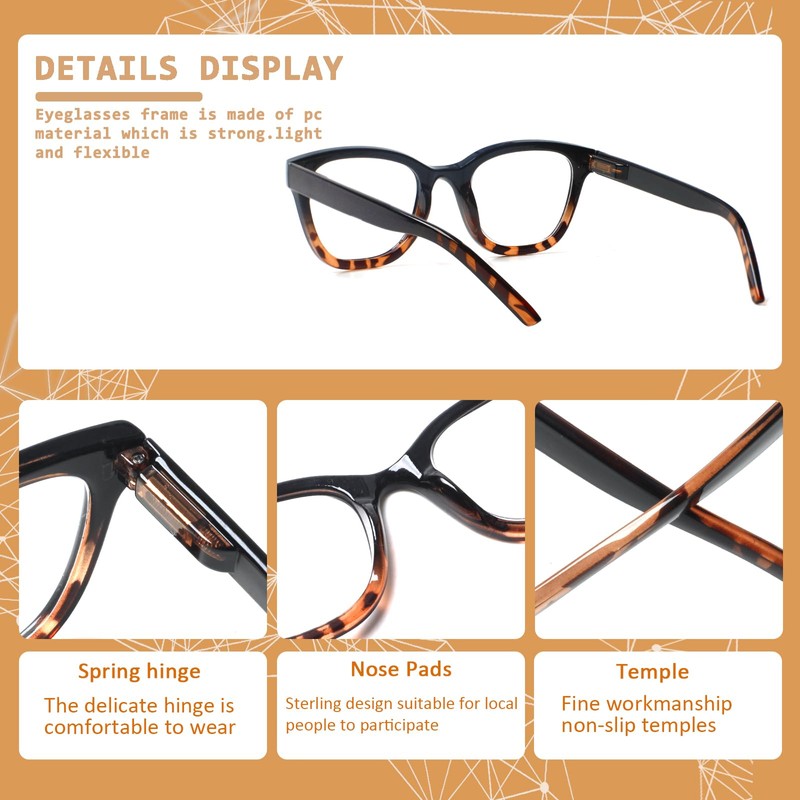 JOSCHOO Reading Glasses 6 Pack Blue Light Blocking Readers Spring