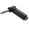 Tunghey Right Angle 6.35mm Adapter, 3 Pack 1/4" Stereo Male