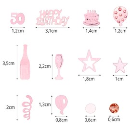 GoldRock Confetti 50th Birthday Decoration, Table Decoration Birthday 50, Confetti Rose Gold for 50th Birthday Woman Man, Confetti Decoration 50th Birthday, Table Decoration 50th Birthday, Woman Man
