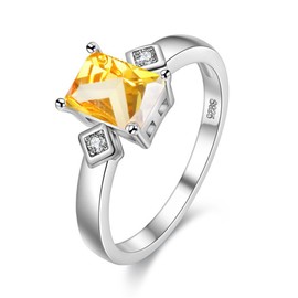 Uloveido Anillos de boda para mujer Y3382 con circonitas amarillas y moradas, Cristal, circonita