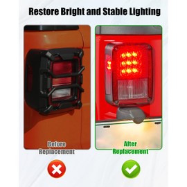 HUFEWU Tail Light Socket Wiring Harness Fit for Jeep Wrangler JK 2007 2008 2009 2010 2011 2012 2013 2014 2015 2016 2017 2018, Tail Lamp Socket and Wire Assembly Replace 68004166AC