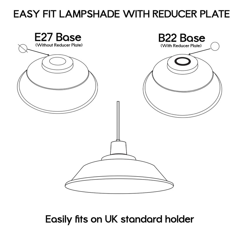 LEDSone Easy fit Retro 36cm pendant Lampshade, Hanging Pendant Light