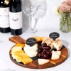 Charmont Large Round Charcuterie Board with Handle Acacia Wood Cheese