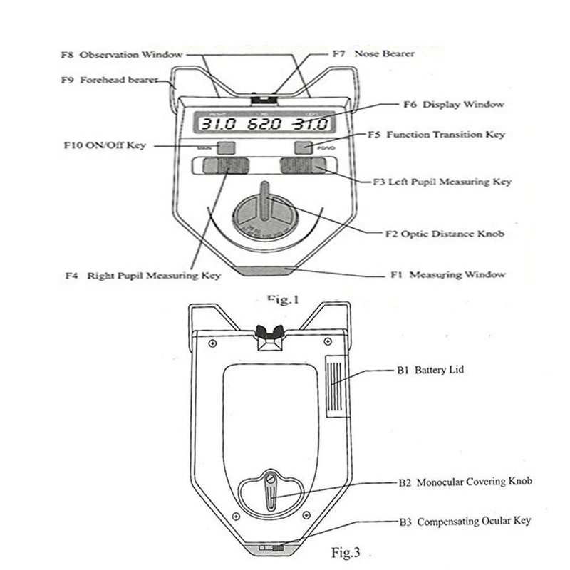FULYEE Optical Digital Pupilometer Pd Meters LCD Display Optical Pd