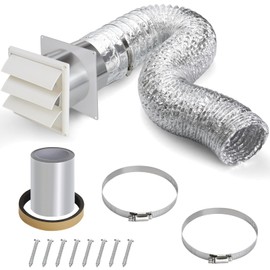 6" Dryer Vent Kit with Hose/Duct Connector/Wall Plate, Dryer Vent Hose Connector Wall Ducting Kit for Bathroom Ventilation Fans Exhaust,Ceiling Washer Air Circulation