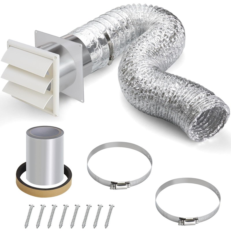 6" Dryer Vent Kit with Hose/Duct Connector/Wall Plate, Dryer Vent