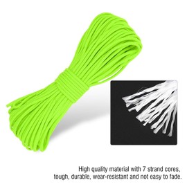 Cordon Paracaidas,Cuerda Paracord，Cuerda De Paracaídas Cordón Paracord Poliéster 7 Hilos Básicos Cuerda Reflectante Cuerdas Vientos De Tienda Reflexivo Multifuncional 31 M para Caza Camping(Verde)