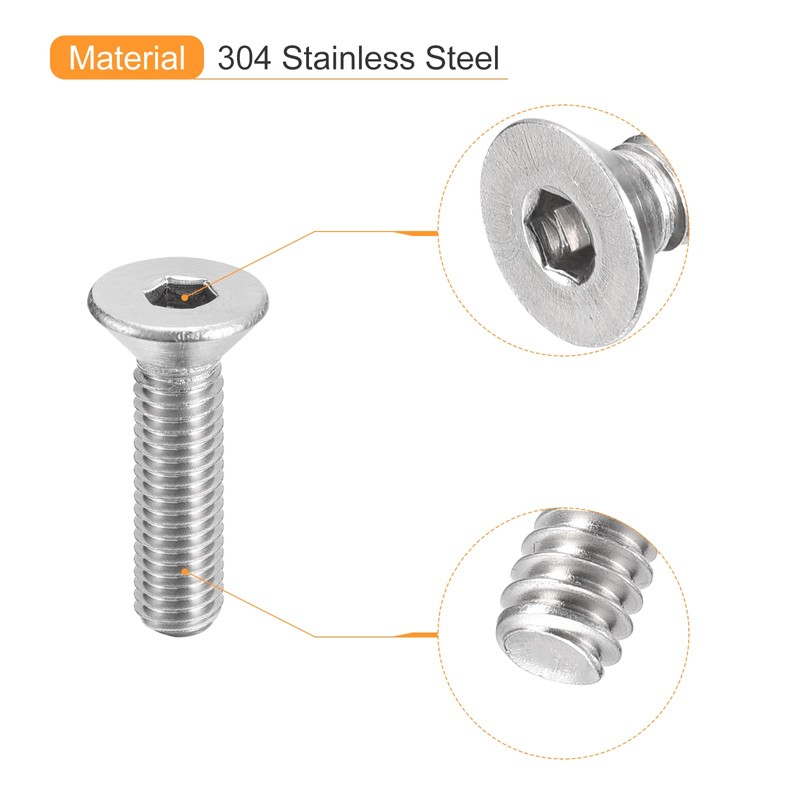QUARKZMAN Pack of 20 #10-32 x 3/4 Inch Flat Countersunk