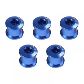 MiOYOOW Chainring Bolts, 5 Pieces M8 Aluminum Alloy Double Chainring Bolts for Road Bike Mountain Bike BMX MTB (Blue)