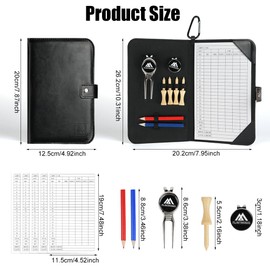 flintronic Golf Scorecard Holder Set of 7, Leather Golf Scorecard Holder, Scorecard Holder with Pen Bow, Gift for Golfers