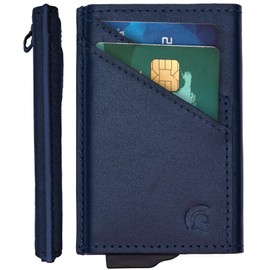 POWR Card Holder Wallet. Royal Blue Vegan Leather RFID Card Holder for Men. Minimalist Wallet Credit Card Holders for Men. Pop Up Metal Slim Wallet Credit Card Holder