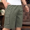 YangguTown Men's Cotton Full Elastic Waist Cargo Shorts Loose Fit
