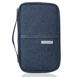 Colorich Portable Passport Bag, Passport Organiser for Men and Women, Travel Documents Organiser, Travel Organiser Documents for Credit Cards, Travel Documents, Flight Tickets, navy, Classic