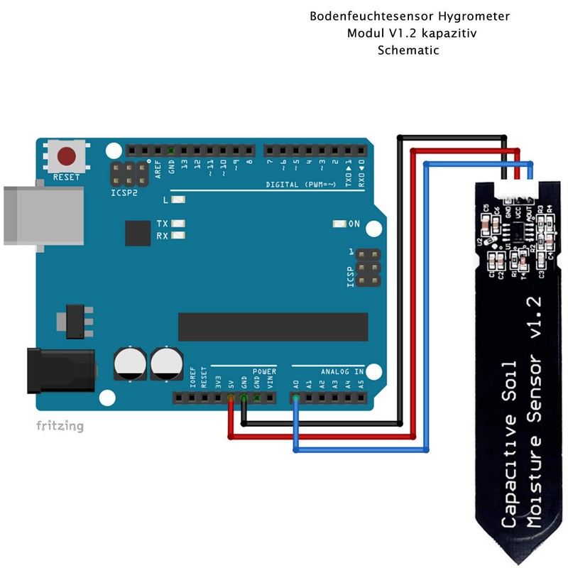 Aideepen 6 Pieces Soil Moisture Sensor Hygrometer Module V1.2 Capacitive