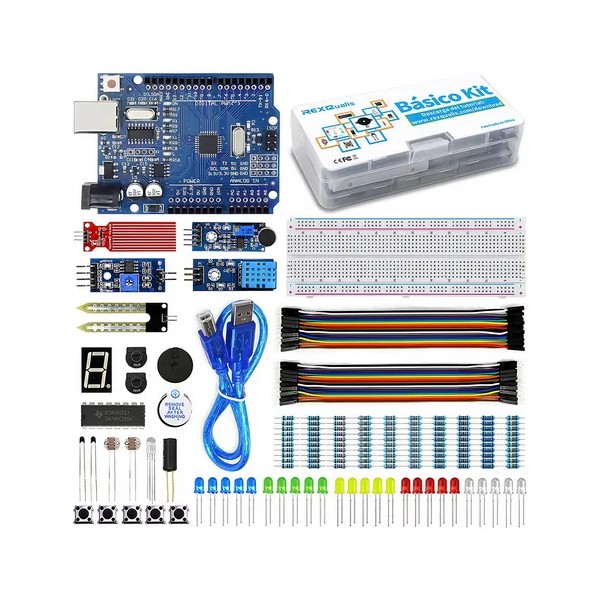 REXQualis Básico Kit Compatible Con Arduino Uno Con Español Tutorial,