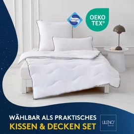 LILENO HOME Premium Summer Duvet 135 x 200 cm + Pillow 80 x 80 cm [Set of 1] with Sanitized Hypoallergenic - Extra Soft Duvet 135 x 200 cm + Pillow 80 x 80 cm - for Summer - Washable up to 95 °C