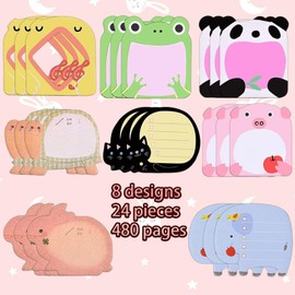 24 small sticky notes, children's birthday party bags for children's birthdays, child-friendly designed, small stickers with animal design styles, easy to carry