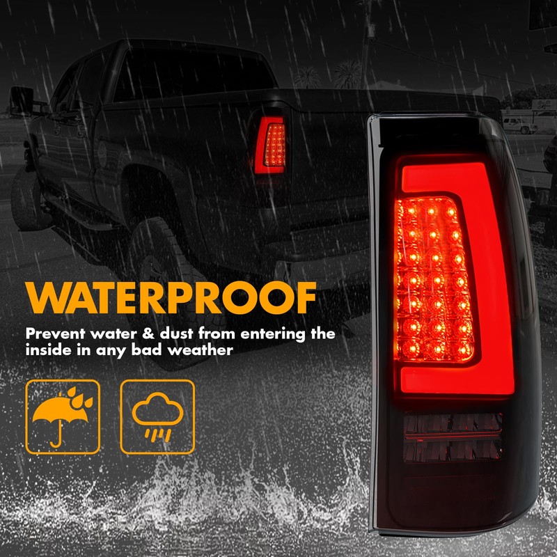 OKSIWA FULL LED Tail Light for 2003-2006 Chevy Silverado,Unique Shaped
